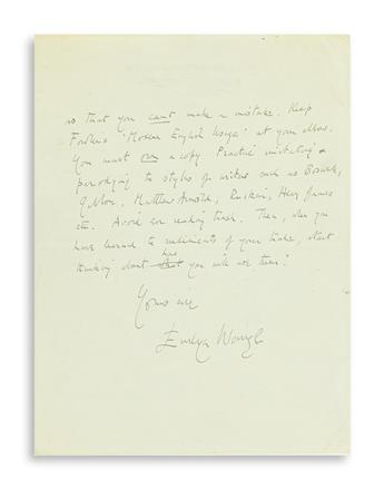 WAUGH, EVELYN. Autograph Letter Signed, to Anne Ford (Dear Anne),